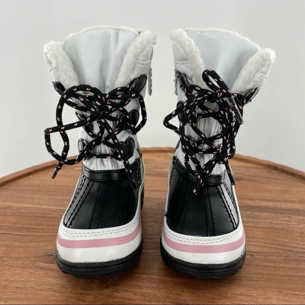 TOTES Kid's Snow Boots - Size 5 MED  "Haddie" Style - White/Pink/Black - Picture 3 of 9